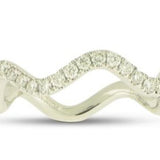 Ring - 14kt wg stackable wavy diamond band - Gaines Jewelers