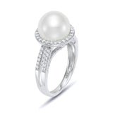 Ring - 18KT White Gold Pearl Diamond Ring - Mastoloni - Gaines Jewelers