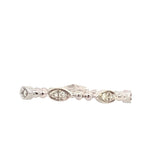 Ring 4 Marquis Shaped Pave Bezel Station with Beaded Band White Gold - Gaines Jewelers - Gaines Jewelers
