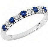 Ring 5 sapphires and 4 diamonds anniversary band 14kt white gold - Nemati - Gaines Jewelers