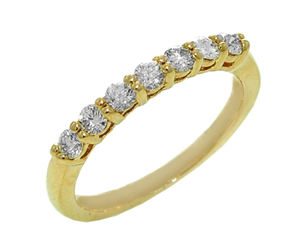 Ring - 7 diamond anniversary band 14kt yellow gold - Gaines Jewelers