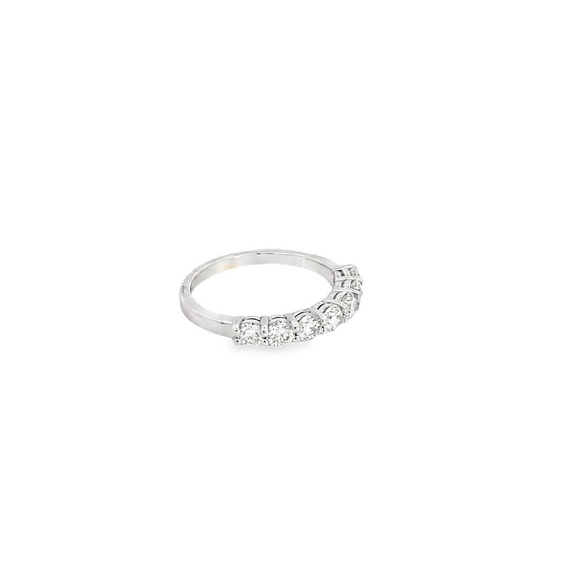 Ring 7 lab diamonds=1.26ct prong set 14kt white gold - Gaines Jewelers