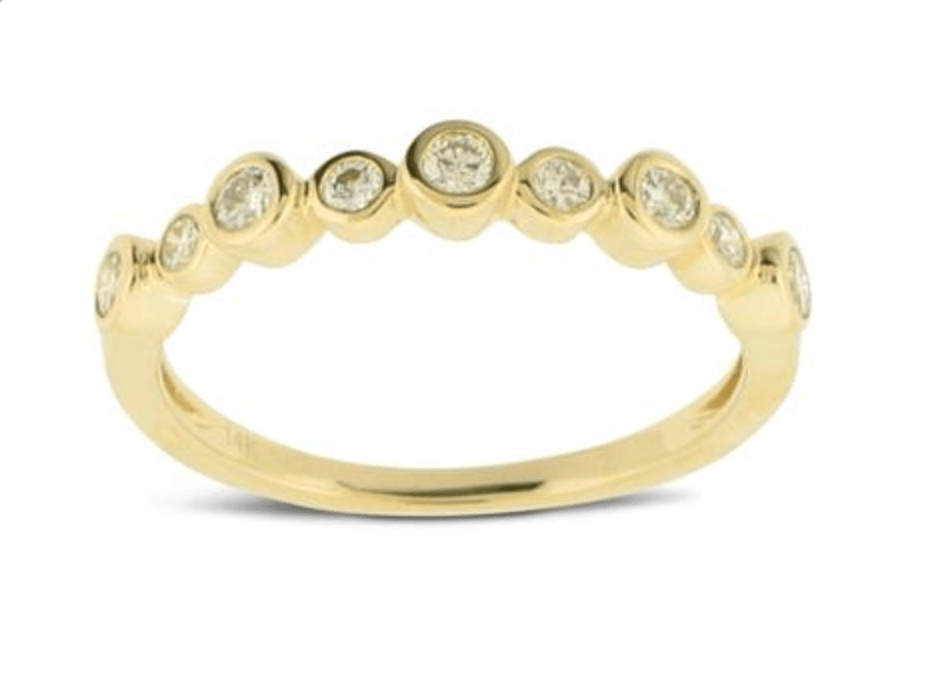 Ring 9 Alternating Size Bezel Set Diamond 14KWG - Nemati - Gaines Jewelers