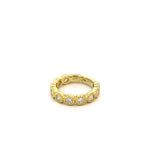 Ring anniversary style with 10 diamonds set in bezels 14kt yellow gold - Gaines Jewelers