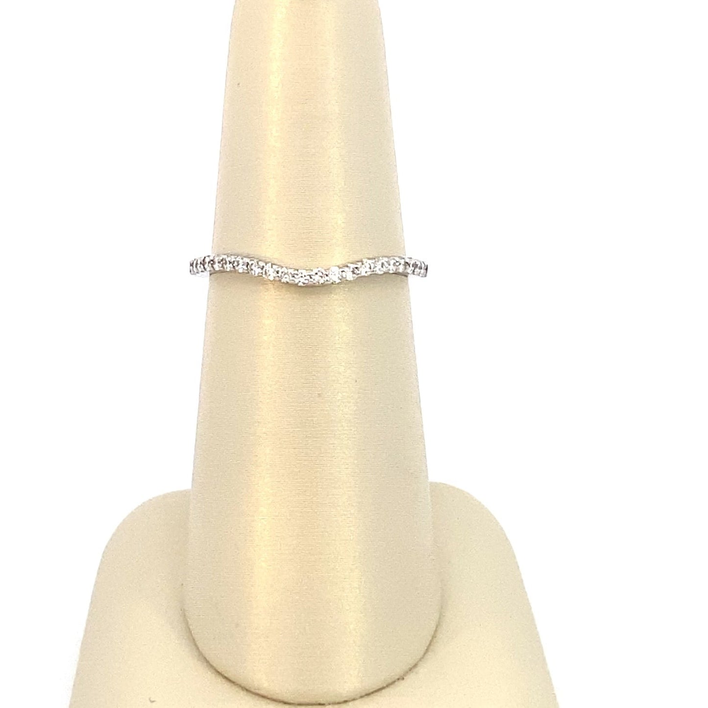 Ring contour diamond band slight curve White Gold - Gaines Jewelers