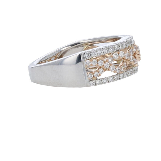 Ring diamond 2 - tone braid total weight=0.78ct 18kt - Gaines Jewelers