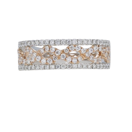 Ring diamond 2 - tone braid total weight=0.78ct 18kt - Gaines Jewelers