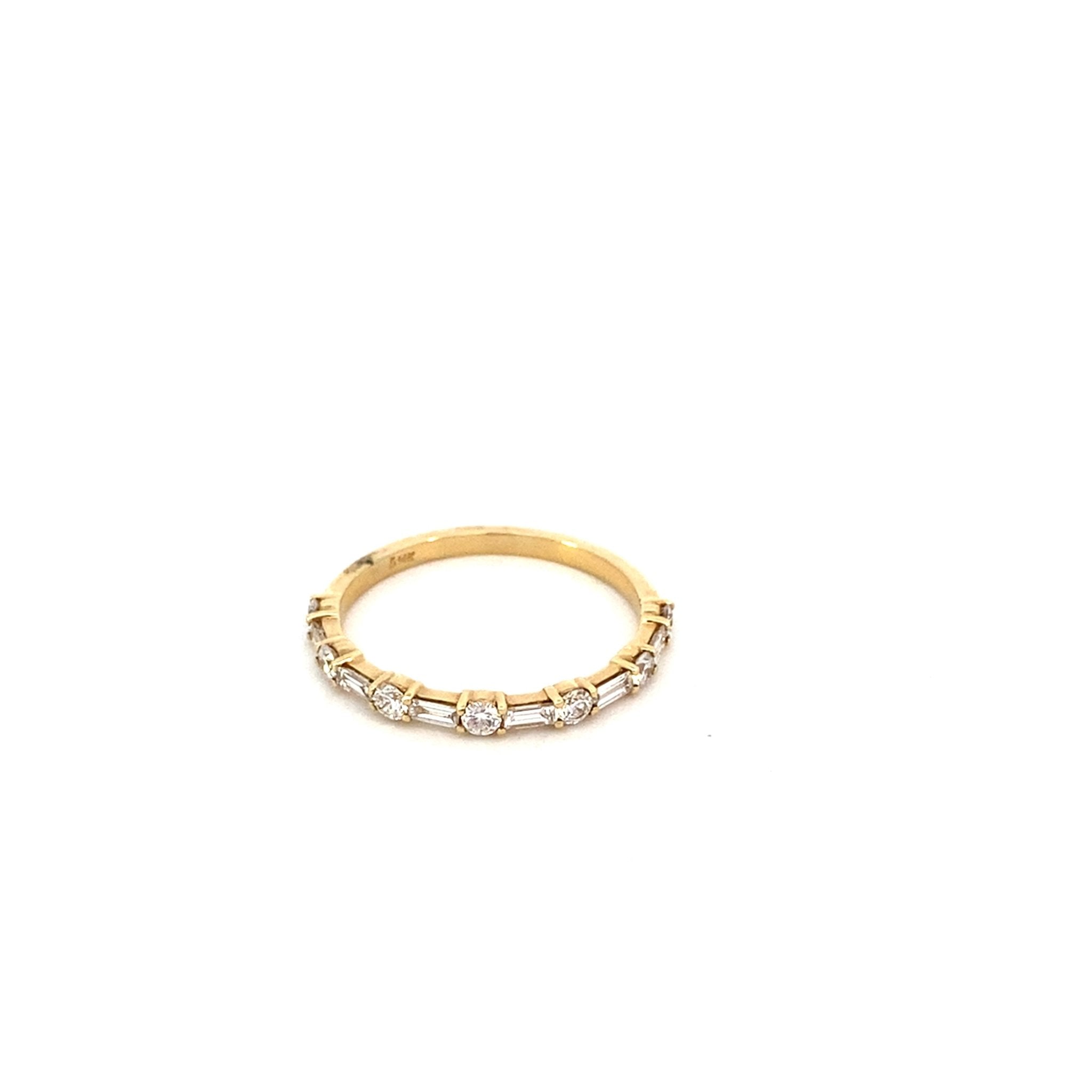 ring diamond anniversary band 6 baguette and 7 round - Gaines Jewelers