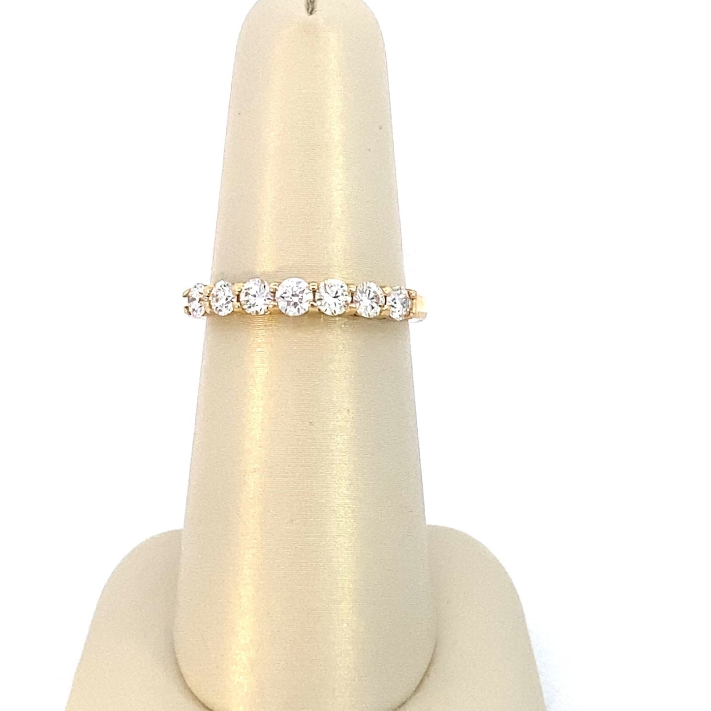 ring diamond anniversary band 7 rounds=.70ct 14kt yellow gold - Gaines Jewelers