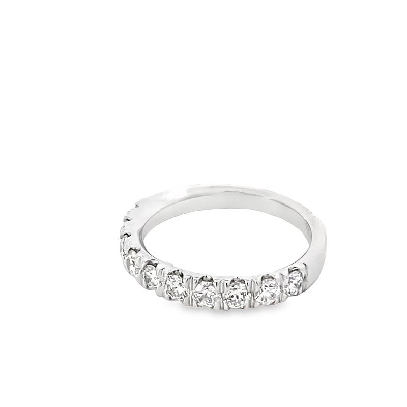 Ring- diamond band set with 11 diamonds 14kt white gold - Gaines Jewelers