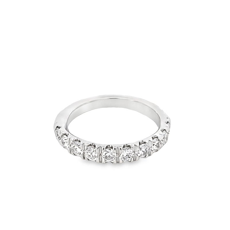 Ring- diamond band set with 11 diamonds 14kt white gold - Gaines Jewelers