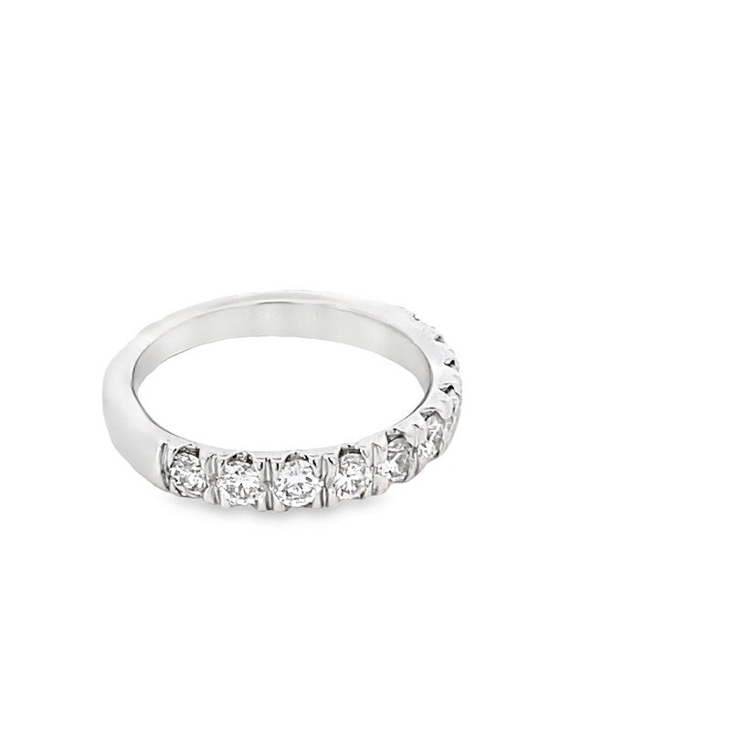 Ring- diamond band set with 11 diamonds 14kt white gold - Gaines Jewelers