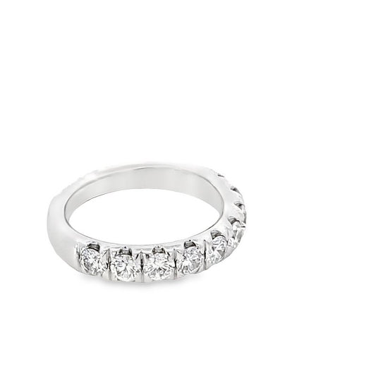 Ring- diamond band set with 9 diamonds=1.35ct 14kt white gold - Gaines Jewelers
