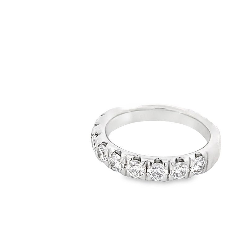 Ring- diamond band set with 9 diamonds=1.35ct 14kt white gold - Gaines Jewelers