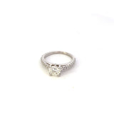 Ring diamond center with diamond shank - Gaines Jewelers