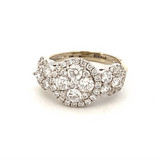 Ring diamond round section chevron sides - Gaines Jewelers