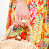 Ring large dome with starbursts of diamonds - Gaines Jewelers