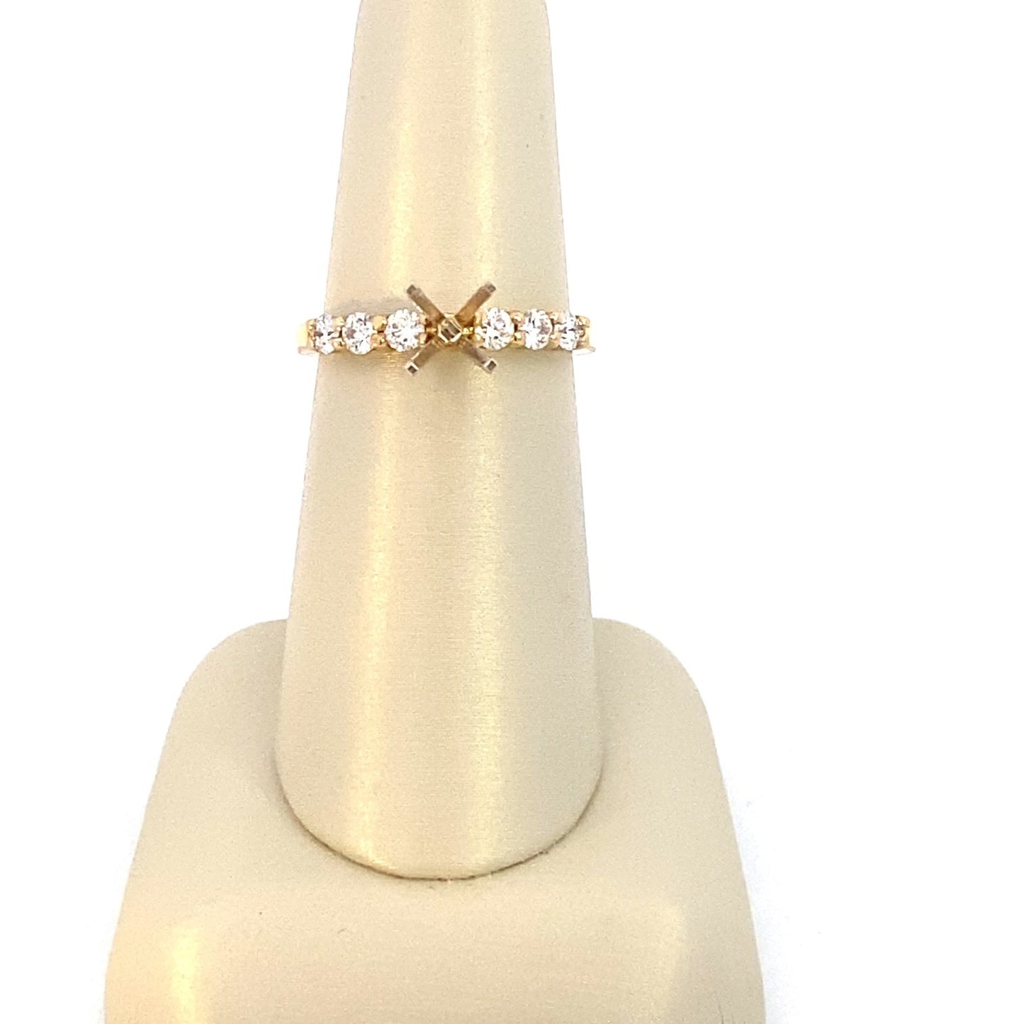 Ring mounting 6 round diamonds=.43ct 14kt yellow gold - Gaines Jewelers