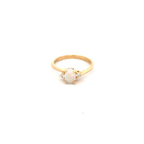 Ring - opal and diamond bypass style 14kt yellow gold - Gaines Jewelers