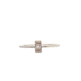Ring Square Bezel with Accent Diamonds & Diamond Center White Gold - Gaines Jewelers - Gaines Jewelers