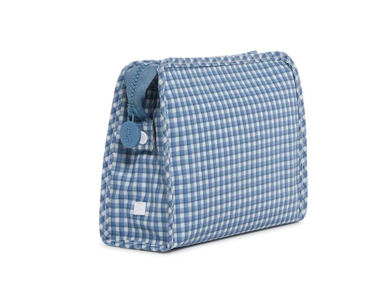 Roadie Rodeo Blue Check Zip Pouch - Gaines Jewelers