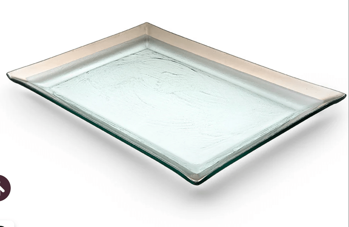 Roman Antique Martini Tray - Platinum - Annieglass - Gaines Jewelers