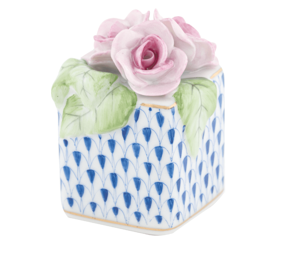 Roses in Vase in Sapphire - Herend - Gaines Jewelers