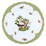 Rothschild Bird Dinner Plate Green Border Motif 2 - Herend - Gaines Jewelers