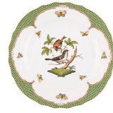 Rothschild Bird Dinner Plate Green Border Motif 4 - Herend - Gaines Jewelers