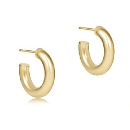 Round 4mm Gold Post Hoop - Smooth - Gaines Jewelers