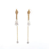Round and Pear Cut Lab Diamond 2.78ctw Drilled Y Bar Chain Drop Earring 14k Yellow Gold - Reflection Diamonds - Gaines Jewelers