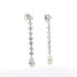 Round and Pear Cut Lab Diamond 6.94ctw Drilled Martini Drop Earring 14k White Gold - Reflection Diamonds - Gaines Jewelers