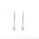 Round Cut Lab Diamond 3.01ctw Drilled Drop Earring 14k Yellow Gold - Reflection Diamonds - Gaines Jewelers
