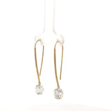 Round Cut Lab Diamond Drilled Drop Earring 14k Yellow Gold - Reflection Diamonds - Gaines Jewelers