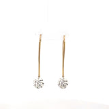 Round Cut Lab Diamond Drilled Drop Earring 14k Yellow Gold - Reflection Diamonds - Gaines Jewelers
