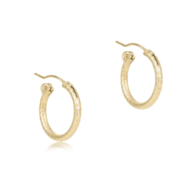 Round Gold 0.5" Hoop - Textured - enewton - Gaines Jewelers