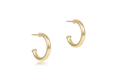 Round Gold 0.5" Post Hoop - 2mm - Smooth - Enewton - Gaines Jewelers