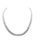 Round Lab Diamond Riviera Graduating Tennis Necklace Platinum 16inch - Reflection Diamond - Gaines Jewelers