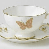 * Royal Butterly Tea Cup & Saucer - Royal Crown Derby - Gaines Jewelers