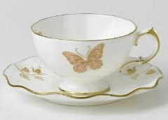 * Royal Butterly Tea Cup & Saucer - Royal Crown Derby - Gaines Jewelers