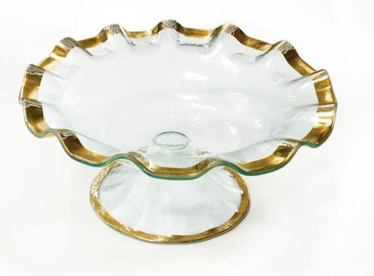 Ruffle Footed Bowl - Gold - Annieglass - Gaines Jewelers