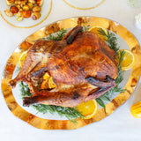 Ruffle Oval Serving Platter - Gold - Annieglass - Gaines Jewelers