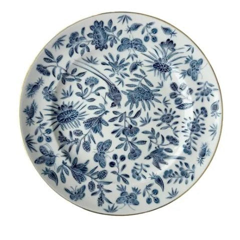 Sacred Bird & Butterfly Blue Dessert Plate - Mottahedeh - Gaines Jewelers
