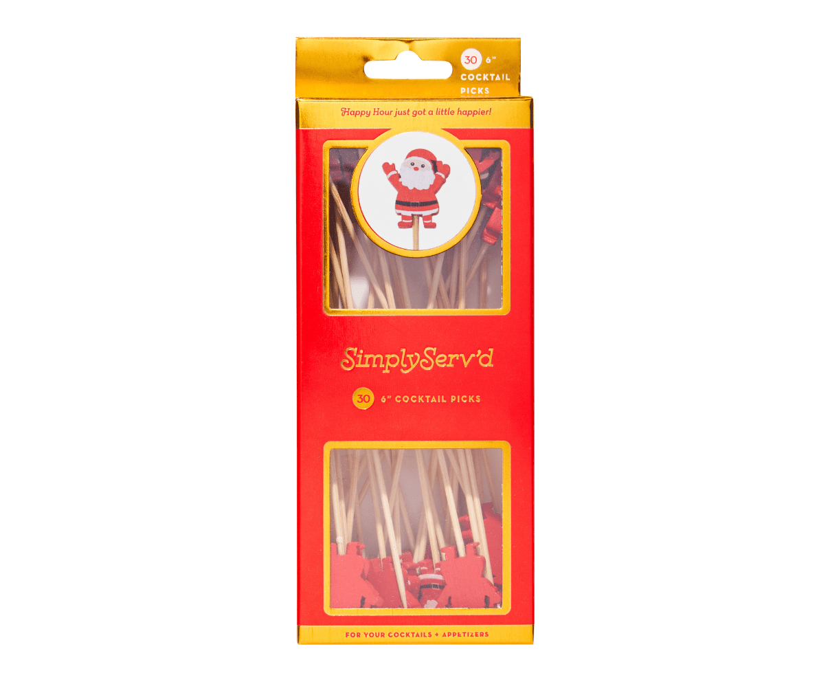 Santa Large Cocktail Picks - 30pk - Sophistiplate - Gaines Jewelers