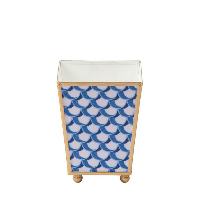 Scales Enameled Square Cachepot Planter: Blue - 4 inch - Jaye's Studio - Gaines Jewelers