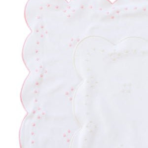 Scallop Dot Receiving Blanket- Ecru - Gaines Jewelers