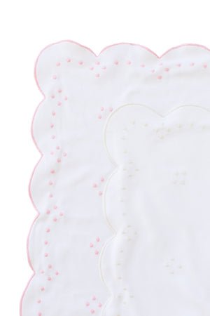 Scallop Dot Receiving Blanket- Ecru - Gaines Jewelers