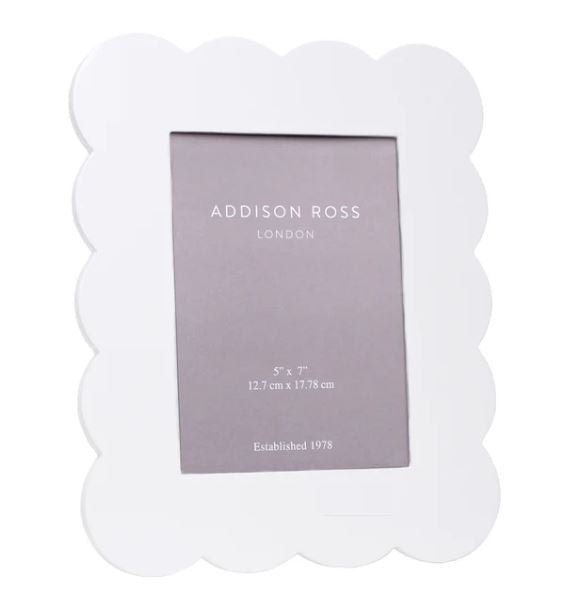 Scalloped Lacquer Picture Frame - White - 5 x 7 - Addison Ross - Gaines Jewelers