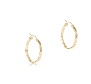 Scalloped Round Gold 1.25" Hoop - Smooth - Enewton - Gaines Jewelers