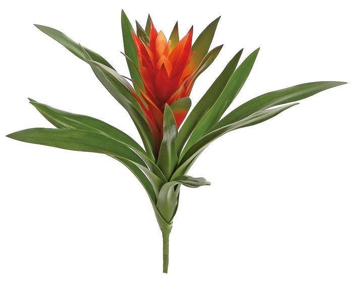 Select Artificials, Inc. - Bromeliad Plant, 14", Orange - Gaines Jewelers